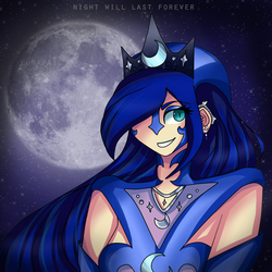 Size: 1500x1500 | Tagged: safe, artist:myumlamy, nightmare moon, princess luna, human, g4, female, humanized, looking at you, moon, solo