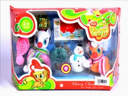 Size: 700x525 | Tagged: safe, applejack, rarity, g4, art theft, bootleg, chilly (doc mcstuffins), christmas, clown, doc mcstuffins, female, fun lovely pony, irl, photo, snowman, toy