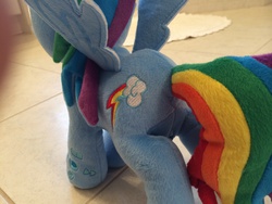 Size: 3264x2448 | Tagged: safe, rainbow dash, g4, butt, from behind, high res, image macro, irl, meme, photo, plot, plushie, rainbow dash plushie, rainbutt dash