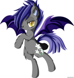 Size: 4135x4303 | Tagged: safe, artist:an-m, oc, oc only, oc:midnight blossom, bat pony, pony, absurd resolution, solo