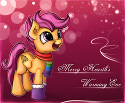 Size: 2500x2057 | Tagged: safe, artist:neko-me, scootaloo, g4, boots, clothes, cute, cutealoo, female, high res, scarf, shoes, solo