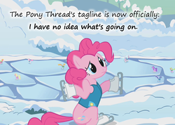 Size: 900x640 | Tagged: safe, screencap, pinkie pie, g4, caption, female, insane pony thread, shrug, solo, towelie