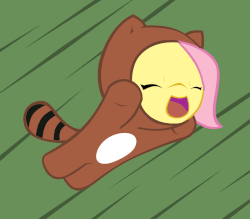 Size: 800x700 | Tagged: safe, artist:xilefti, fluttershy, g4, animated, cute, eyes closed, female, flying, happy, open mouth, power-up, shyabetes, smiling, solo, super mario bros., super mario bros. 3, tanooki suit