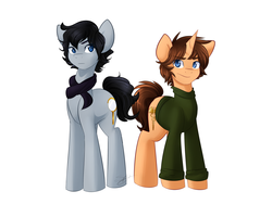 Size: 1280x960 | Tagged: safe, artist:sugarberry, oc, oc only, pony, unicorn, clothes, commission, john watson, ponified, scarf, sherlock, sherlock holmes, shirt, sweater