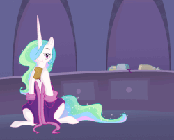 Size: 850x686 | Tagged: safe, artist:vanderlyle, princess celestia, g4, female, gif, non-animated gif, sandwich, solo