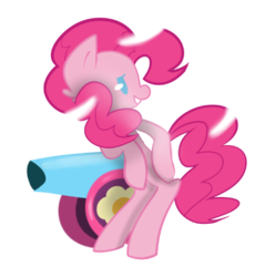 Size: 417x437 | Tagged: safe, artist:theofficialsomething, pinkie pie, g4, cannon, female, party cannon, solo