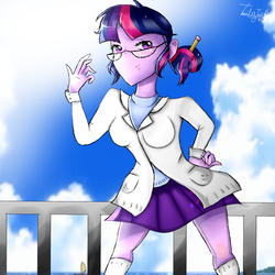 Size: 1000x1000 | Tagged: safe, artist:twilytrinky, sci-twi, twilight sparkle, equestria girls, g4, my little pony equestria girls: rainbow rocks, female, glasses, solo