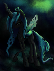 Size: 1491x1967 | Tagged: safe, artist:kristieblaze, queen chrysalis, changeling, changeling queen, g4, crown, female, jewelry, regalia, solo