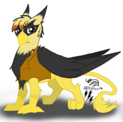 Size: 900x891 | Tagged: safe, artist:electuroo, oc, oc only, oc:electuroo, griffon, griffonized, partially transparent background, solo, species swap