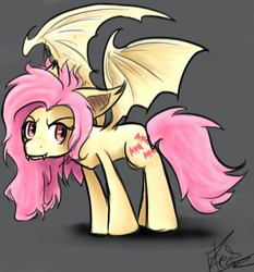 Size: 700x750 | Tagged: safe, artist:stripedsamurai, fluttershy, g4, female, flutterbat, solo