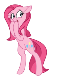 Size: 1100x1500 | Tagged: safe, artist:honiibree, pinkie pie, earth pony, pony, g4, bipedal, female, pinkamena diane pie, solo