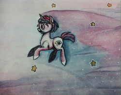 Size: 1827x1431 | Tagged: safe, artist:ultimareone, oc, oc only, solo, stars, traditional art