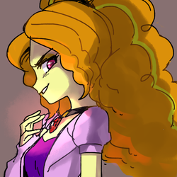 Size: 500x500 | Tagged: dead source, safe, artist:baekgup, adagio dazzle, equestria girls, g4, rainbow rocks, aside glance, colored pupils, female, gem, looking at you, pendant, siren gem, solo, the dazzlings