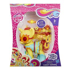 Size: 1500x1500 | Tagged: safe, sunset shimmer, pony, unicorn, g4, accessory, clothes, cutie mark magic, doll, dress, female, goggles, solo, toy