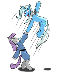 Size: 1536x2000 | Tagged: safe, artist:thecrimsondm, maud pie, trixie, pony, unicorn, g4, dancing, female, lesbian, mare, newbie artist training grounds, ship:mauxie, shipping