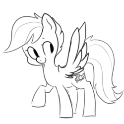 Size: 900x900 | Tagged: safe, artist:pegacornss, scootaloo, g4, cutie mark, female, monochrome, solo