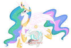 Size: 3000x2000 | Tagged: safe, artist:pvrii, princess celestia, pony, g4, female, high res, mare, running, simple background, solo, spread wings, transparent background, wink