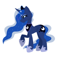 Size: 1024x1024 | Tagged: safe, artist:bananabu, princess luna, g4, female, raised hoof, simple background, solo, transparent background