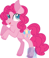 Size: 843x996 | Tagged: safe, artist:archerinblue, pinkie pie, g4, female, rearing, solo, unshorn fetlocks