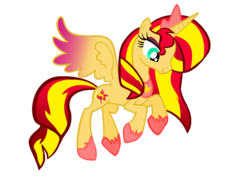 Size: 900x658 | Tagged: safe, artist:princessdeathwish, sunset shimmer, alicorn, pony, g4, alicornified, female, shimmercorn, solo