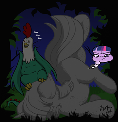 Size: 1103x1142 | Tagged: safe, artist:inkwell, twilight sparkle, cockatrice, g4, petrification, twilight sparkle is not amused, unamused