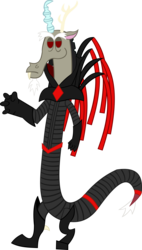 Size: 1415x2495 | Tagged: safe, artist:jewelsfriend, discord, g4, crossover, mister sinister, simple background, transparent background, vector