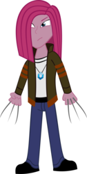 Size: 754x1498 | Tagged: safe, artist:jewelsfriend, pinkie pie, equestria girls, g4, crossover, pinkamena diane pie, simple background, solo, transparent background, vector, wolverine, x-men