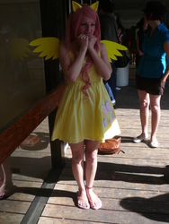 Size: 2304x3072 | Tagged: safe, fluttershy, human, g4, cosplay, feet, high res, irl, irl human, photo, sandals, toes