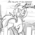 Size: 500x500 | Tagged: source needed, safe, artist:reiduran, oc, oc only, oc:gloomy, pony, unicorn, /mlp/, city, desperation, giant pony, macro, monochrome, open mouth, raised hoof, solo, wide eyes