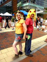 Size: 2976x3968 | Tagged: safe, applejack, big macintosh, human, g4, cosplay, high res, irl, irl human, photo