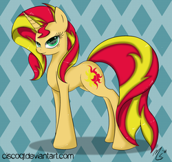 Size: 2127x2000 | Tagged: safe, artist:ciscoql, sunset shimmer, pony, unicorn, g4, female, high res, solo