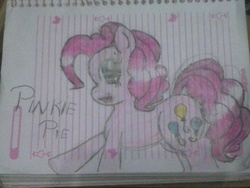 Size: 2048x1536 | Tagged: safe, artist:tayna1994, pinkie pie, g4, female, lined paper, solo, traditional art