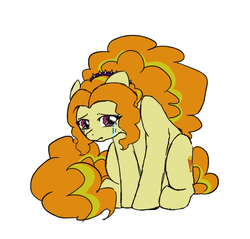 Size: 535x511 | Tagged: safe, artist:catlover1672, adagio dazzle, earth pony, pony, g4, addolorato dazzle, crying, earth pony adagio dazzle, equestria girls ponified, female, ponified, sad, simple background, sitting, solo, white background