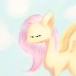 Size: 1000x1000 | Tagged: dead source, safe, artist:unousaya, fluttershy, g4, eyes closed, female, solo