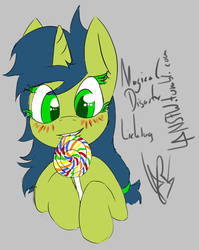 Size: 639x803 | Tagged: safe, artist:magical disaster, edit, oc, oc only, oc:magical disaster, cute, licking, lollipop