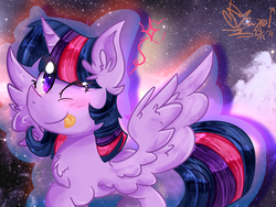 Size: 1600x1200 | Tagged: safe, artist:mewy101, twilight sparkle, alicorn, pony, g4, cute, female, mare, solo, tongue out, twilight sparkle (alicorn)