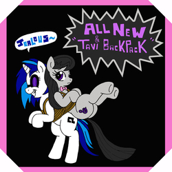 Size: 3300x3300 | Tagged: safe, artist:foxgirlkira, dj pon-3, octavia melody, vinyl scratch, g4, backpack, high res