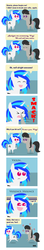 Size: 401x2264 | Tagged: safe, artist:foxgirlkira, dj pon-3, octavia melody, vinyl scratch, g4, comic, pointy ponies, pun