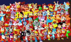 Size: 2372x1404 | Tagged: safe, artist:justinanddennnis, rainbow dash, spike, bird, cat, dog, dragon, fox, ghost, lucario, pegasus, pikachu, pony, rabbit, riolu, roadrunner, robot, undead, g4, animatronic, babbust, babs bunny, bali, blue (blue's clues), blue's clues, bonnie (fnaf), bubsy, buster bunny, canon ship, crossover, cujo, danny phantom, dizzy devil, fella, female, five nights at freddy's, foxy, furrball, furrified, furry, globox, heterochromia, lemmy koopa, little beeper, male, max goof, mr. peabody, non-mlp shipping, odie, parappa, parappa the rapper, peter puppy, pokémon, rayman, reference, rhythm game, sam, shipping, snoopy, spyro the dragon, spyro the dragon (series), straight, sunny funny, super mario bros., super mario bros. 3, teen titans go to the movies, the eggsperts, tiny toon adventures, tucker, unnecessarily large crossover, yang, yin yang yo!
