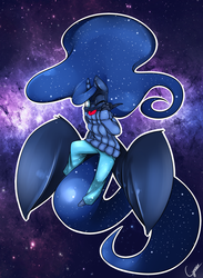 Size: 2200x3000 | Tagged: safe, artist:cynux, princess luna, anthro, g4, clothes, female, high res, solo, sweater, tongue out, wink