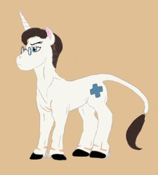 Size: 848x942 | Tagged: safe, artist:paint-paws, classical unicorn, pony, horn, leonine tail, mane co mercenaries, medic, medic (tf2), ponified, realistic, solo, team fortress 2