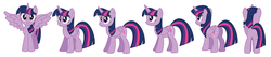 Size: 1280x270 | Tagged: safe, artist:aleximusprime, twilight sparkle, alicorn, pony, g4, female, mare, reference sheet, turnaround, twilight sparkle (alicorn)