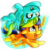 Size: 1500x1500 | Tagged: safe, artist:turrkoise, flash sentry, lightning dust, g4, backwards cutie mark, brother and sister, chibi, cute, diasentres, dustabetes, flying, headcanon, siblings