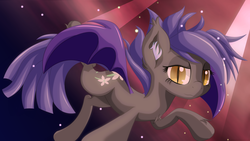 Size: 3840x2160 | Tagged: safe, artist:an-m, oc, oc only, oc:midnight blossom, bat pony, pony, high res, pov, solo