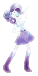 Size: 3563x7000 | Tagged: safe, artist:meteor-spark, rarity, human, equestria girls, g4, boots, bracelet, clothes, crystal rarity, crystallized, elegant, eyes closed, fabulous, glamour, hand on hip, high heel boots, jewelry, skirt, solo, sparkles
