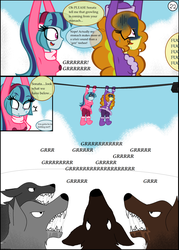 Size: 1024x1432 | Tagged: safe, artist:queentigrel, adagio dazzle, sonata dusk, equestria girls, g4, a dazzling winter, comic, wolves