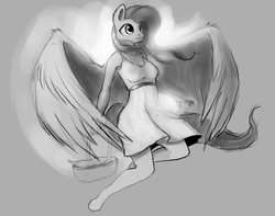 Size: 1199x943 | Tagged: safe, artist:rain-gear, fluttershy, anthro, g4, female, monochrome, solo