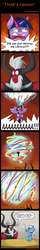 Size: 1000x6300 | Tagged: safe, artist:neoncel, lord tirek, trixie, twilight sparkle, alicorn, centaur, pony, unicorn, g4, comic, derp, female, fight, male, mare, rage, twilight sparkle (alicorn)