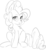 Size: 565x610 | Tagged: safe, artist:dotkwa, pinkie pie, g4, female, grayscale, looking at you, monochrome, sitting, smiling, solo