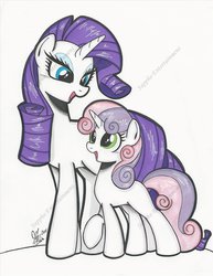 Size: 1024x1325 | Tagged: safe, artist:ponygoddess, rarity, sweetie belle, g4, sisters